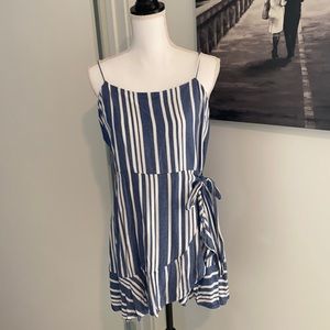 Express Navy and white stripped mini dress